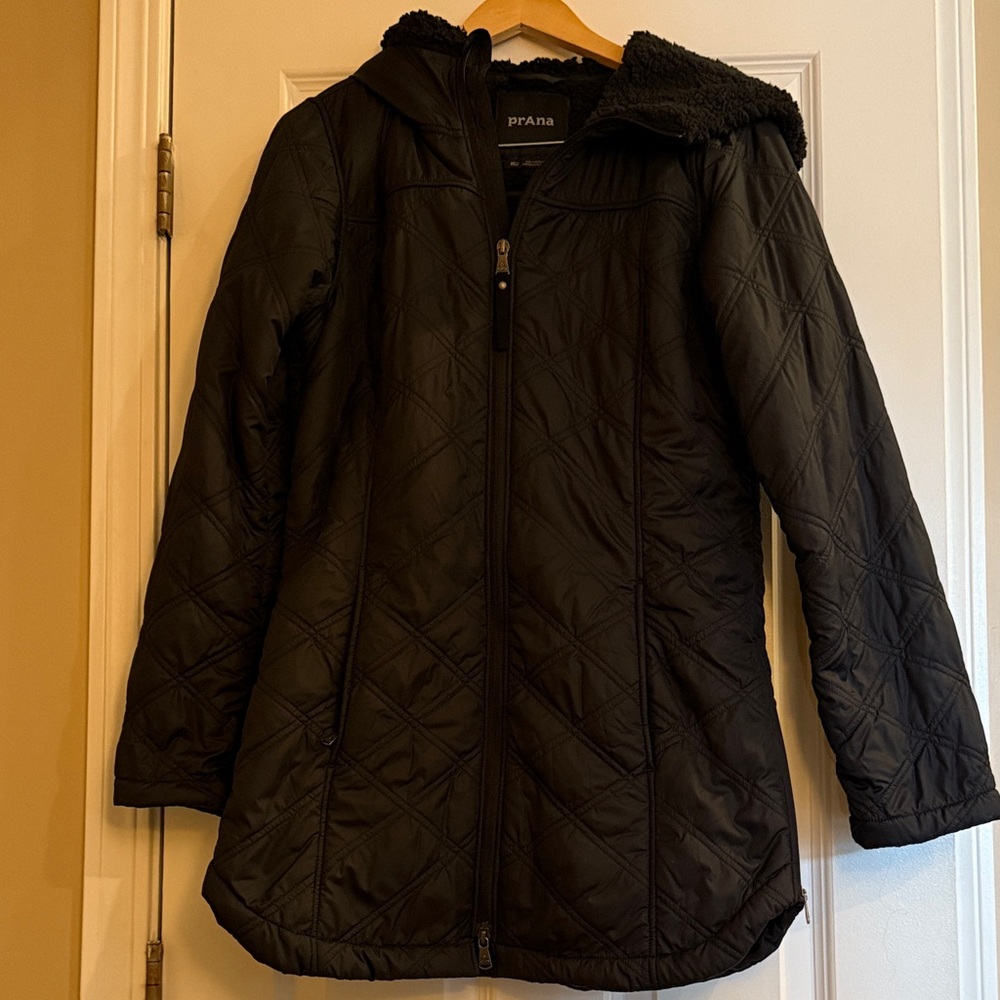 Prana Women's Quilted Black Puffer Coat BRAND NEW
